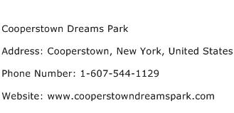 Cooperstown Dreams Park Address Contact Number