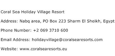 Coral Sea Holiday Village Resort Address Contact Number