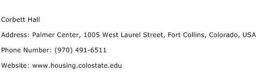 Corbett Hall Address Contact Number