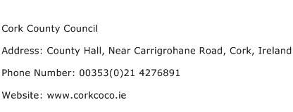 Cork County Council Address Contact Number
