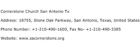 Cornerstone Church San Antonio Tx Address Contact Number