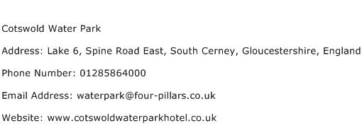Cotswold Water Park Address Contact Number