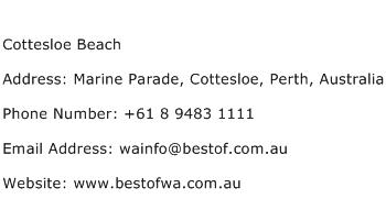 Cottesloe Beach Address Contact Number