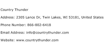 Country Thunder Address Contact Number