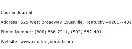 Courier Journal Address Contact Number