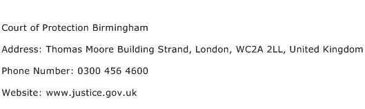 Court of Protection Birmingham Address Contact Number