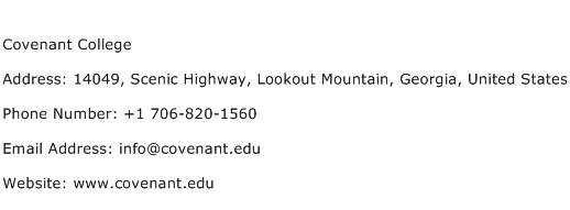 Covenant College Address Contact Number