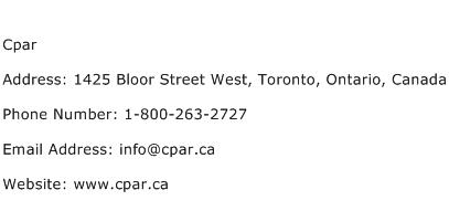 Cpar Address Contact Number