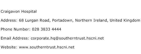Craigavon Hospital Address Contact Number