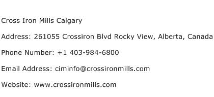 Cross Iron Mills Calgary Address Contact Number