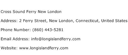 Cross Sound Ferry New London Address Contact Number
