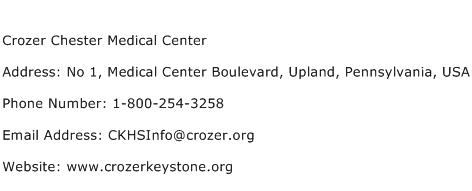 Crozer Chester Medical Center Address Contact Number