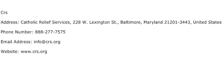Crs Address Contact Number