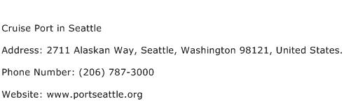 Cruise Port in Seattle Address Contact Number
