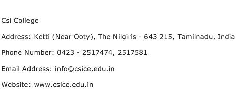 Csi College Address Contact Number