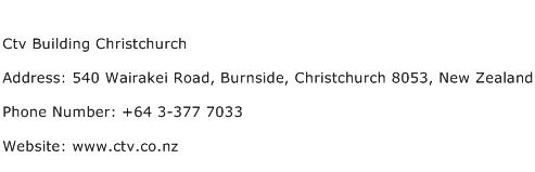 Ctv Building Christchurch Address Contact Number