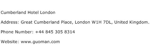 Cumberland Hotel London Address Contact Number