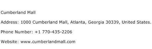 Cumberland Mall Address Contact Number