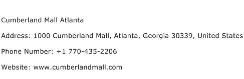 Cumberland Mall Atlanta Address Contact Number