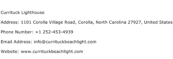 Currituck Lighthouse Address Contact Number