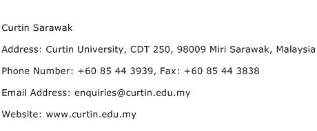 Curtin Sarawak Address Contact Number