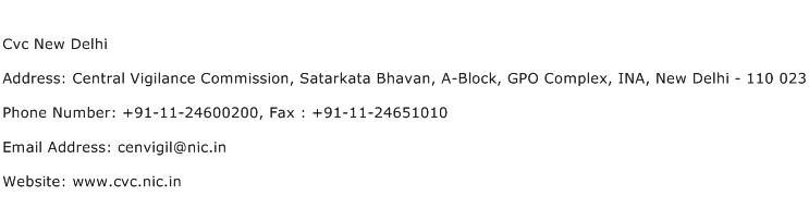 Cvc New Delhi Address Contact Number
