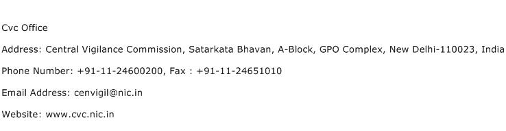 Cvc Office Address Contact Number