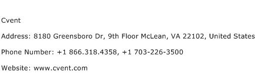 Cvent Address Contact Number