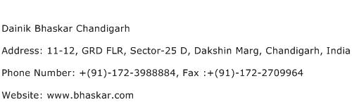 Dainik Bhaskar Chandigarh Address Contact Number