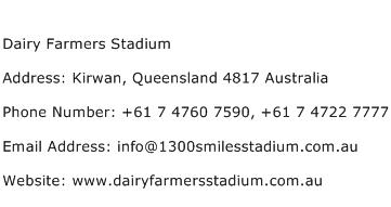 Dairy Farmers Stadium Address Contact Number