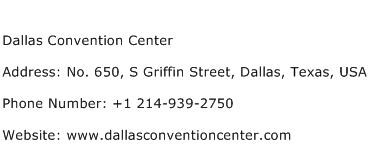 Dallas Convention Center Address Contact Number