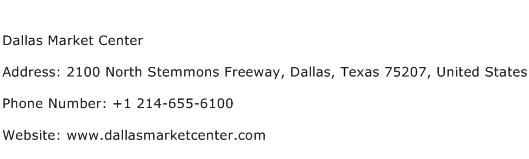Dallas Market Center Address Contact Number