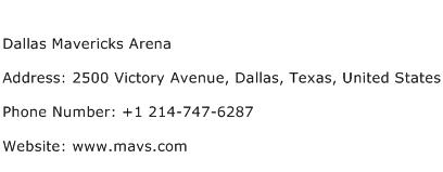 Dallas Mavericks Arena Address Contact Number