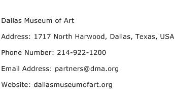 Dallas Museum of Art Address Contact Number