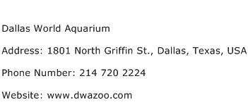 Dallas World Aquarium Address Contact Number
