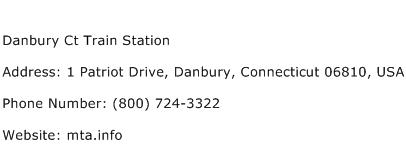 Danbury Ct Train Station Address Contact Number