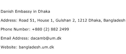 Danish Embassy in Dhaka Address Contact Number