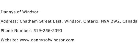 Dannys of Windsor Address Contact Number
