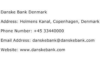 Danske Bank Denmark Address Contact Number