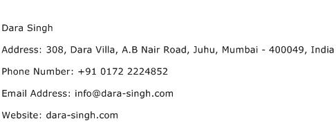 Dara Singh Address Contact Number
