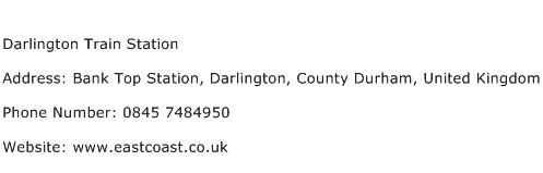 Darlington Train Station Address Contact Number