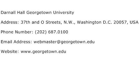 Darnall Hall Georgetown University Address Contact Number