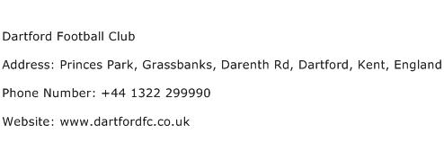 Dartford Football Club Address Contact Number