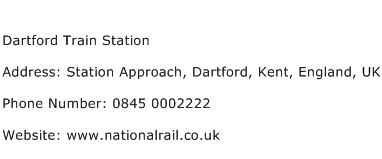 Dartford Train Station Address Contact Number