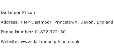 Dartmoor Prison Address Contact Number