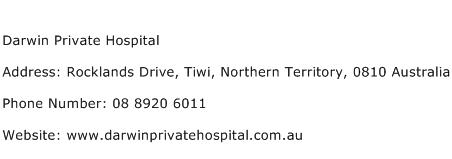 Darwin Private Hospital Address Contact Number