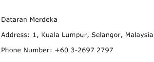 Dataran Merdeka Address Contact Number