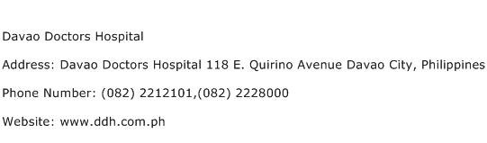 Davao Doctors Hospital Address Contact Number