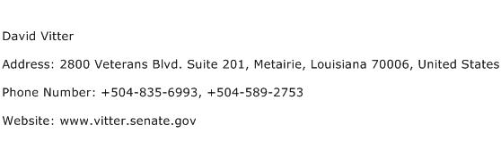 David Vitter Address Contact Number