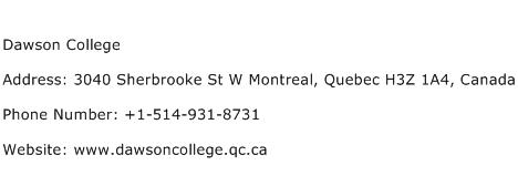 Dawson College Address Contact Number